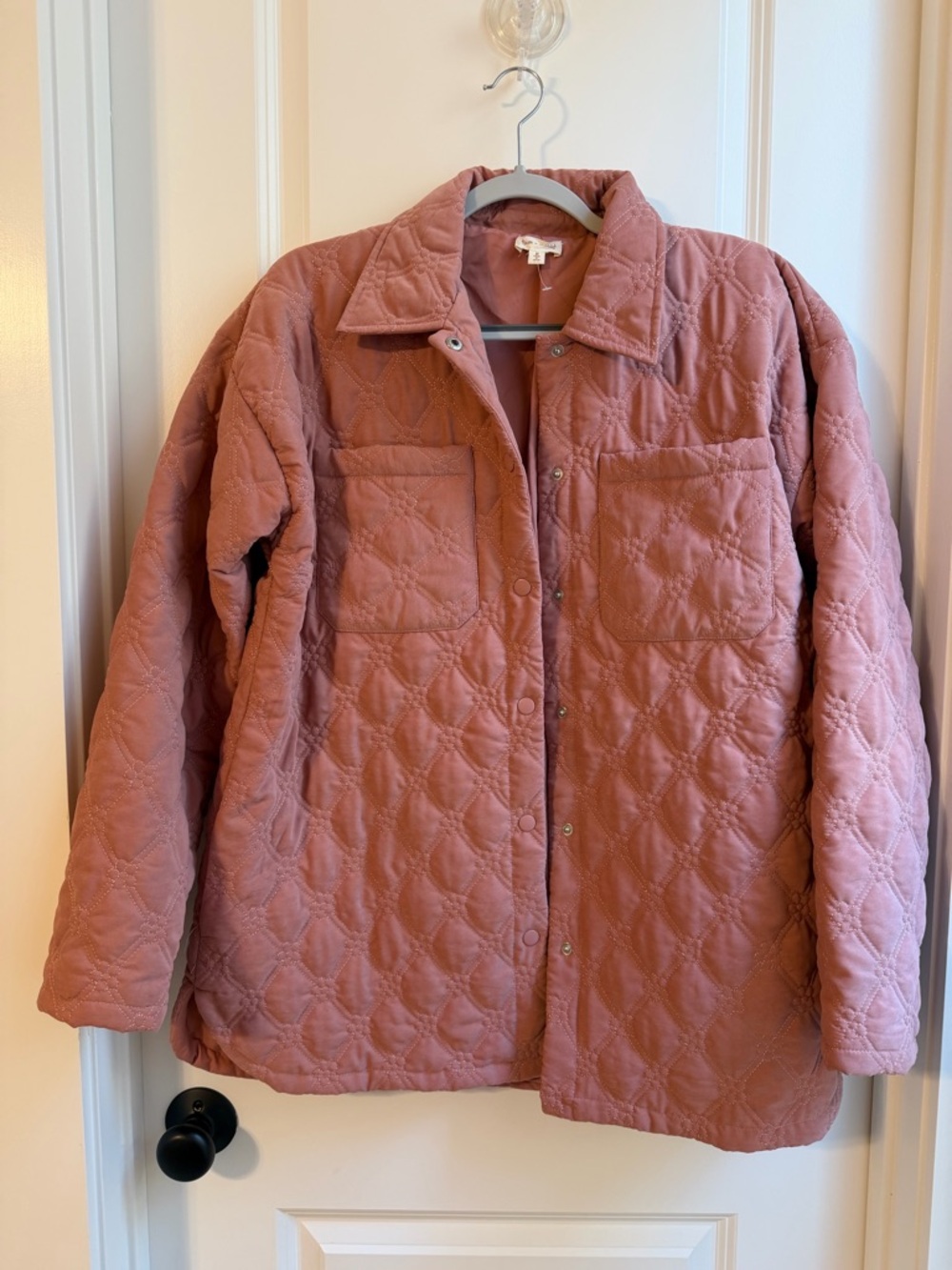 NWOT Hem & Thread Dusty Pink Quilted Jacket - M